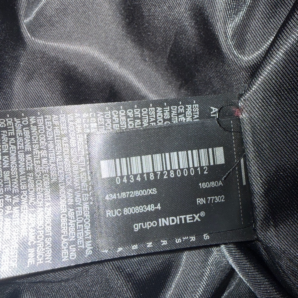 Zara Faux Black Leather-Effect Oversized Biker Jacket - Picture 8 of 8